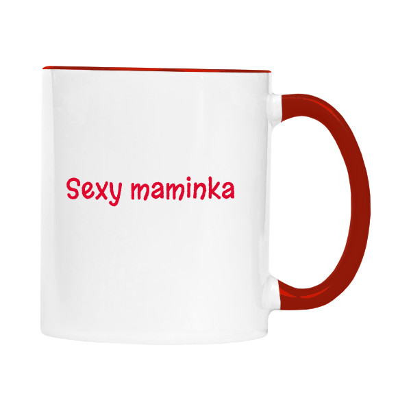 Hrnek malý barevný s potiskem Sexy maminka hrneček