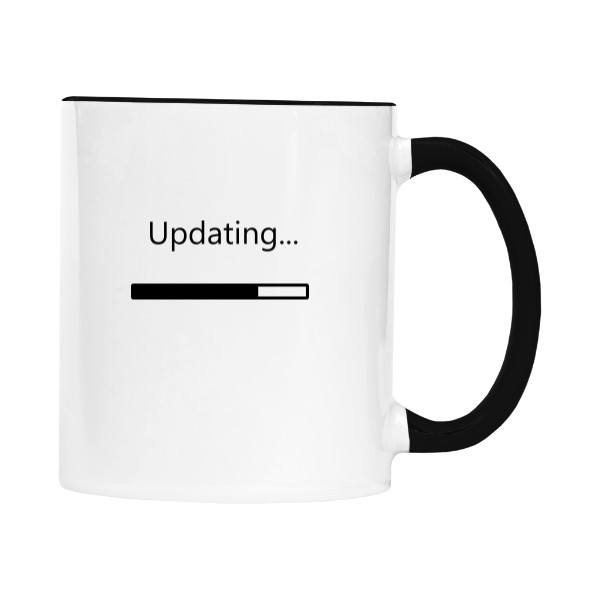 Hrnek malý barevný s potiskem Updating hrnek